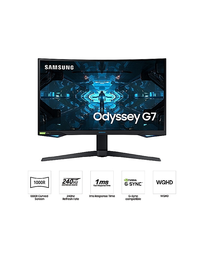 Samsung Odyssey G7 32 QLED 240Hz G-SYNC 1ms 1000R WQHD - Pc Gamer Casa