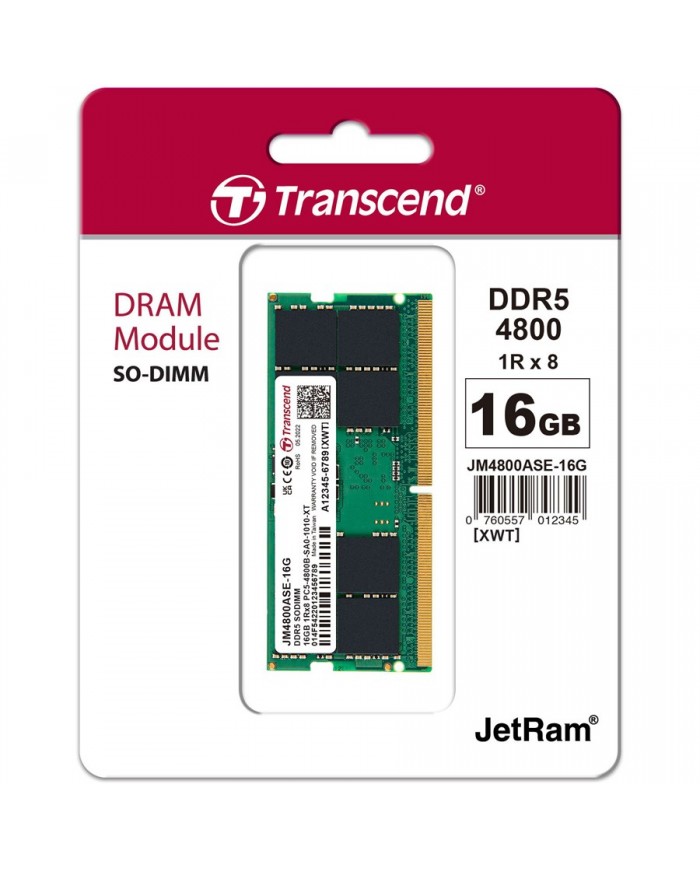 TRANSCEND  Mémoire RAM DDR5 16GB 4800MHz CL40 - PC Gamer Casa TRANSCEND  Mémoire RAM DDR5 16GB 4800MHz CL40 - PC Gamer Casa