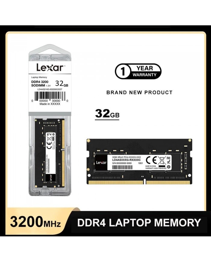 Mémoire RAM Lexar DDR4 3200 32 Go SO-DIMM - PC Gamer Casa
