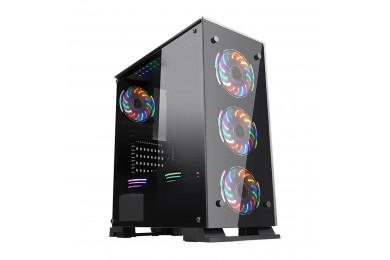 HYBROK SHADOW ARGB (GLASS) + PSU 650W 80+ BRONZE - Pc Gamer Casa HYBROK SHADOW ARGB (GLASS) + PSU 650W 80+ BRONZE - Pc Gamer Casa