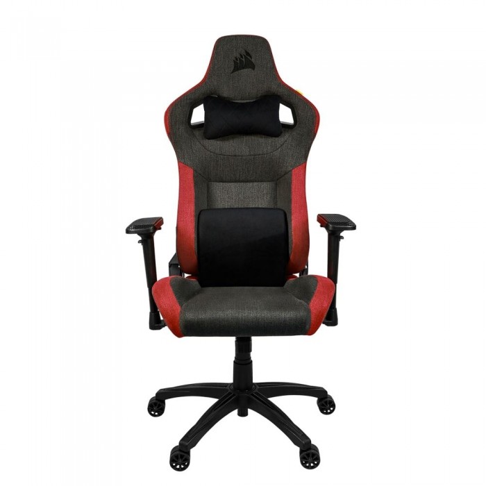CORSAIR T3 RUSH Fabric (2023) - Charcoal/Red -  Chaise Gaming - Pc Gamer Casa