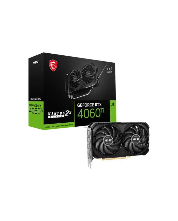 MSI GeForce RTX 4060 Ti VENTUS 2X BLACK 8G OC- Carte Graphique MSI GeForce RTX 4060 Ti VENTUS 2X BLACK 8G OC- Carte Graphique