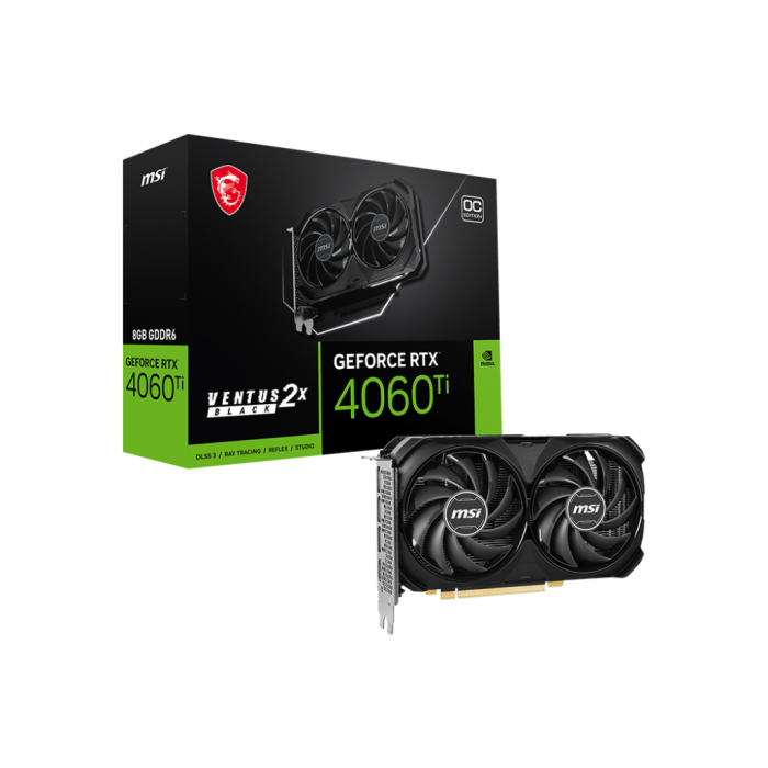MSI GeForce RTX 4060 Ti VENTUS 2X BLACK 8G OC- Carte Graphique MSI GeForce RTX 4060 Ti VENTUS 2X BLACK 8G OC- Carte Graphique
