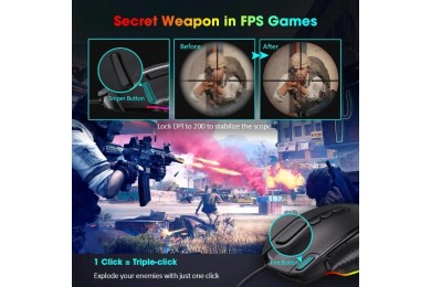 Souris Gaming Pictek PC257 - Précision & Confort - Souris PC