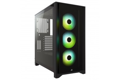 Corsair iCUE 4000X RGB Tempered Glass (Noir) -  Pc Gamer Casa Corsair iCUE 4000X RGB Tempered Glass (Noir) -  Pc Gamer Casa
