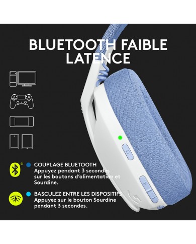 Logitech G G435 (Blanc) - Micro-casque  /  Logitech Maroc