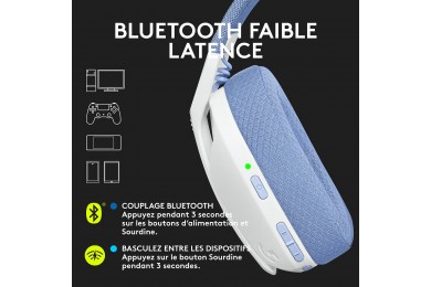 Logitech G G435 (Blanc) - Micro-casque  /  Logitech Maroc