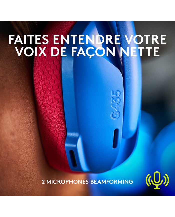 Logitech G G435 (Bleu) - Micro-casque - Logitech Maroc Logitech G G435 (Bleu) - Micro-casque - Logitech Maroc