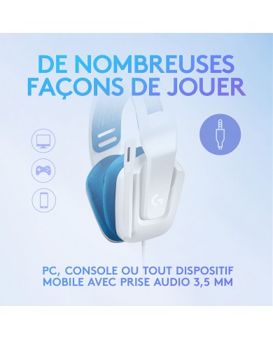 Logitech G G335 (BLANC) - Micro-casque - Logitech Maroc