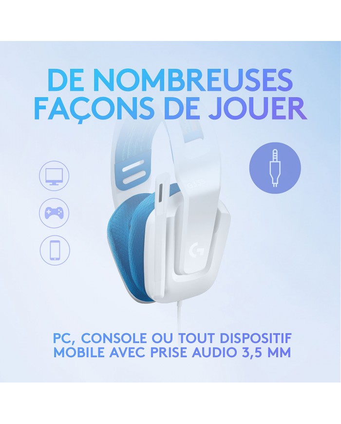 Logitech G G335 (BLANC) - Micro-casque - Logitech Maroc