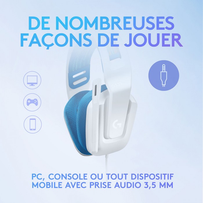 Logitech G G335 (BLANC) - Micro-casque - Logitech Maroc Logitech G G335 (BLANC) - Micro-casque - Logitech Maroc