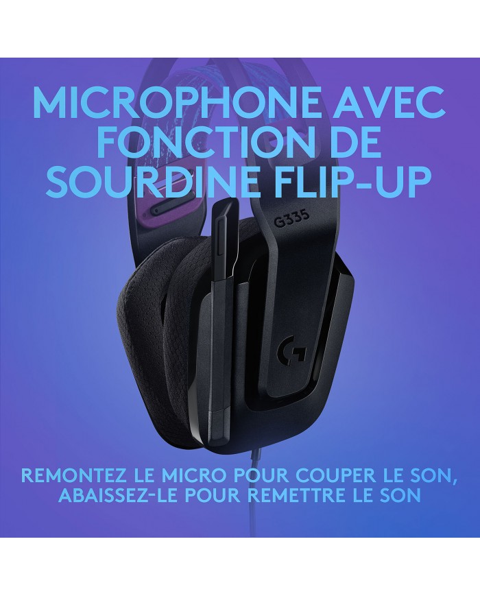 Logitech G G335 (Noir) / Micro-casque / Logitech Maroc Logitech G G335 (Noir) / Micro-casque / Logitech Maroc