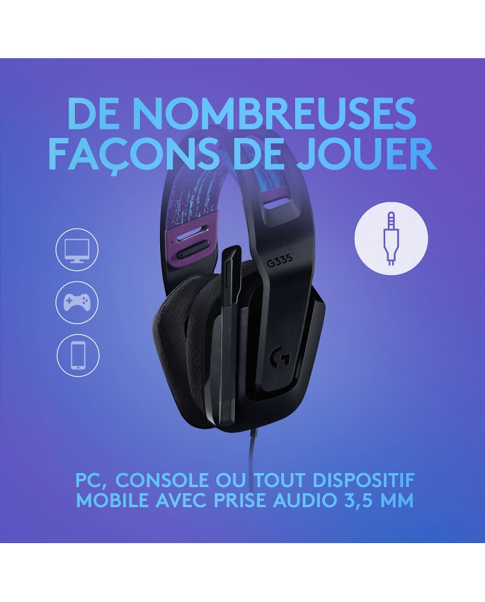 Logitech G G335 (Noir) / Micro-casque / Logitech Maroc Logitech G G335 (Noir) / Micro-casque / Logitech Maroc