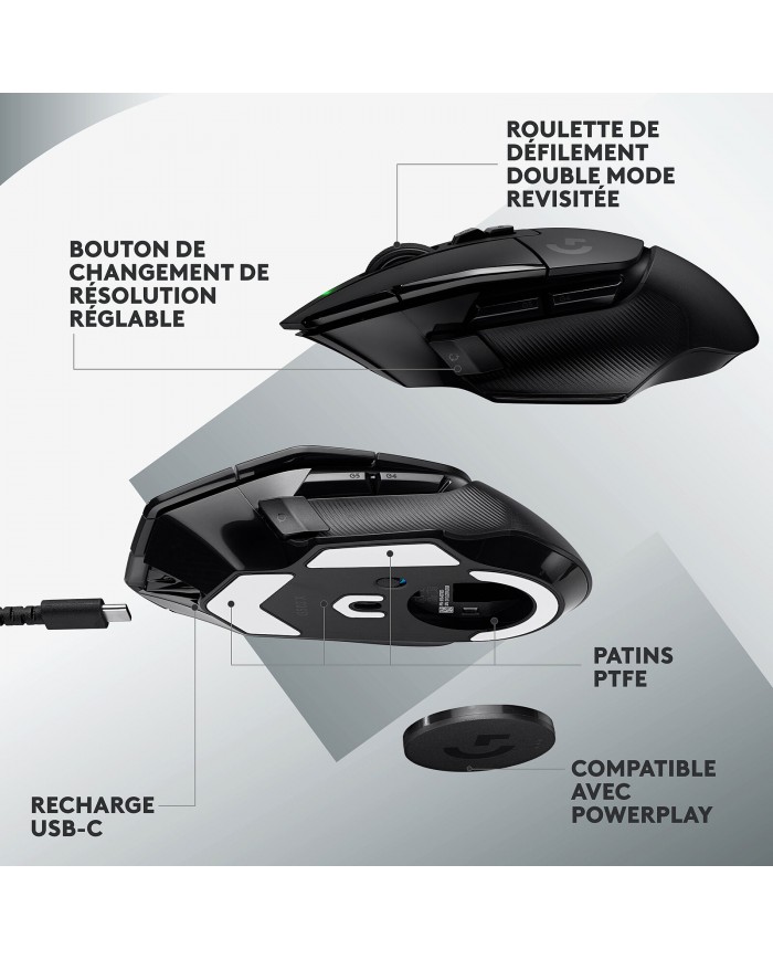 Logitech G G502X Lightspeed Noir / Souris PC / Logitech Maroc