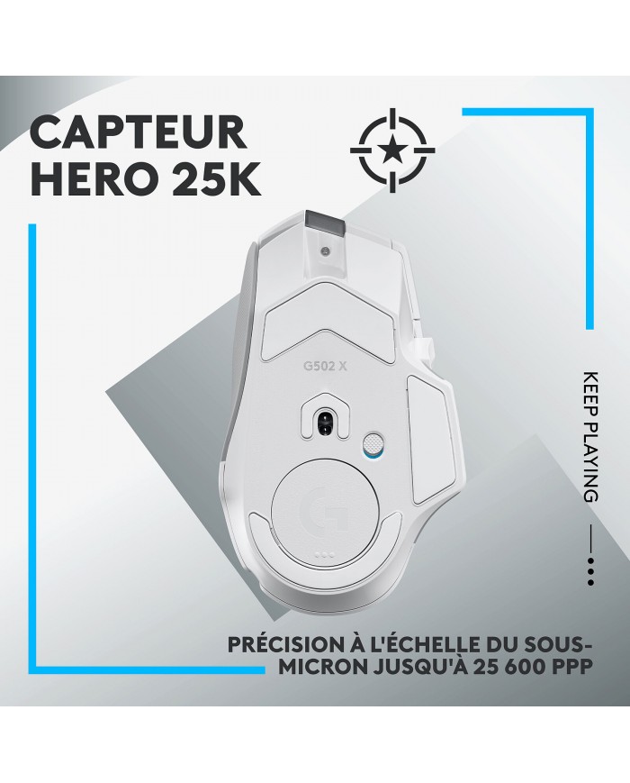 Logitech G502X Lightspeed Blanc - Souris PC - Logitech Maroc