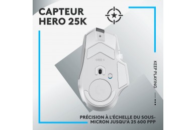 Logitech G502X Lightspeed Blanc - Souris PC - Logitech Maroc