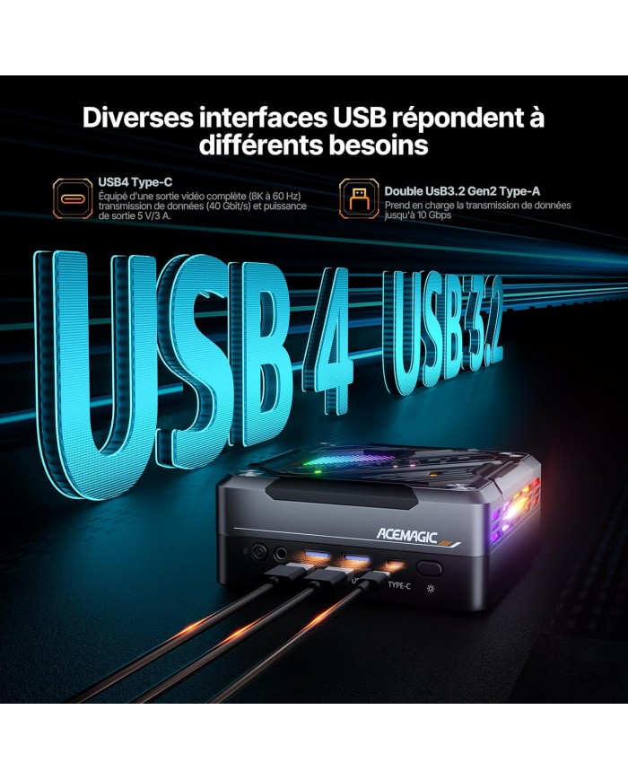 ACEMAGIC AM18 AMD Ryzen™ 7 7840HS / Mini PC / Pc Gamer Casa