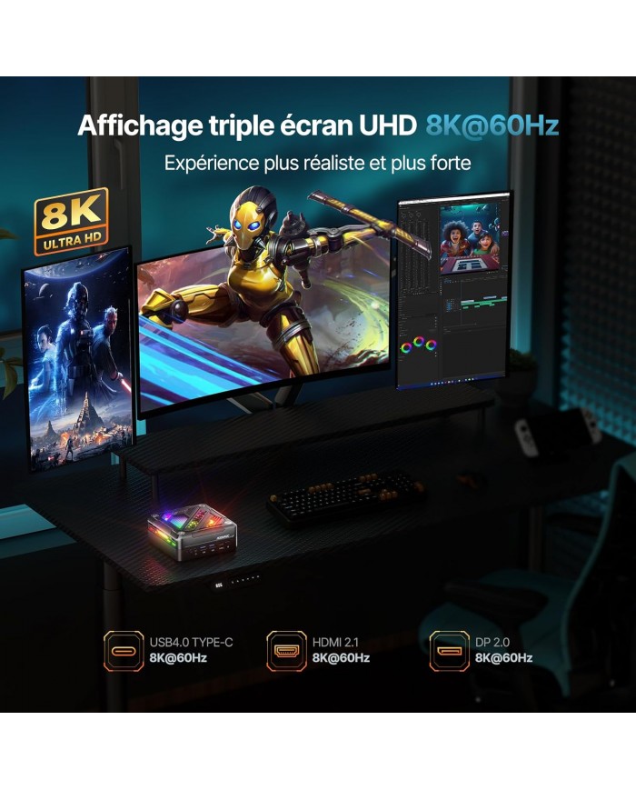 ACEMAGIC AM18 AMD Ryzen™ 7 7840HS / Mini PC / Pc Gamer Casa