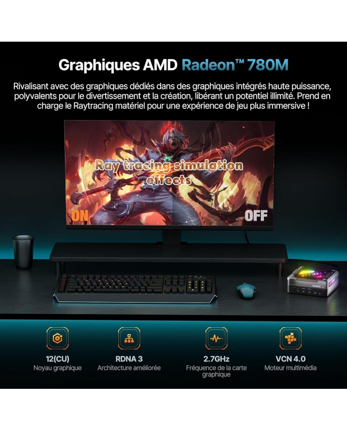 ACEMAGIC AM18 AMD Ryzen™ 7 7840HS / Mini PC / Pc Gamer Casa