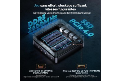 ACEMAGIC AM18 AMD Ryzen™ 7 7840HS / Mini PC / Pc Gamer Casa