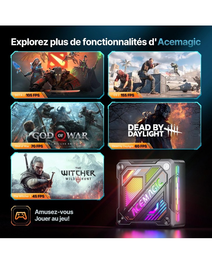ACEMAGIC AM18 AMD Ryzen™ 7 7840HS / Mini PC / Pc Gamer Casa