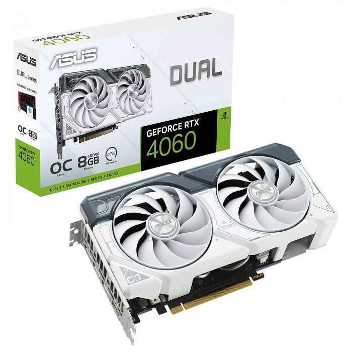 ASUS Dual GeForce RTX 4060 White OC Edition 8GB / ASUS Maroc ASUS Dual GeForce RTX 4060 White OC Edition 8GB / ASUS Maroc