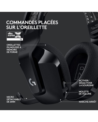 Logitech G G733 Lightspeed (Noir) - Micro-casque