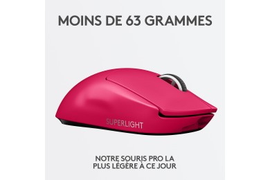 Logitech G Wireless Gaming Pro X Superlight 2 (Magenta) - Souris PC .