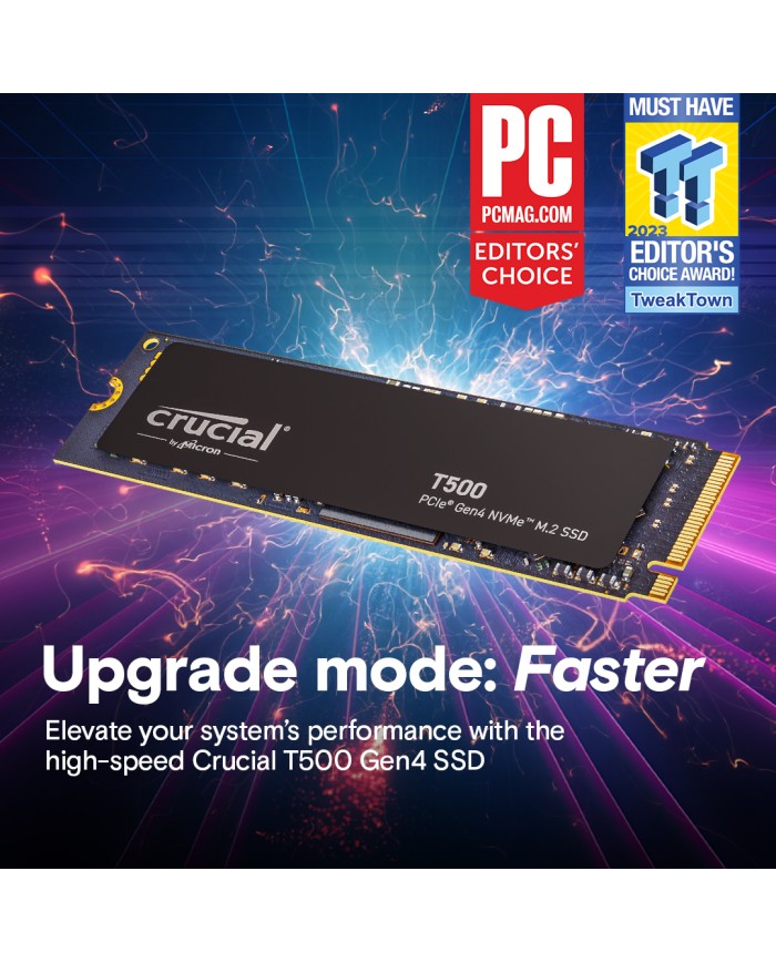 Crucial T500 2 TB (OEM) - SSD - 1 ANS GARANTIE Crucial T500 2 TB (OEM) - SSD - 1 ANS GARANTIE