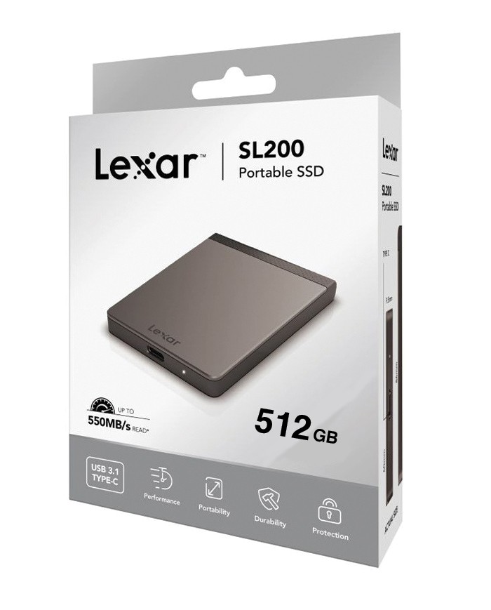 SSD Portable Lexar® SL200 512 Go - Disque Dur Externe SSD Portable Lexar® SL200 512 Go - Disque Dur Externe