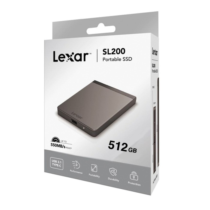 SSD Portable Lexar® SL200 512 Go - Disque Dur Externe SSD Portable Lexar® SL200 512 Go - Disque Dur Externe