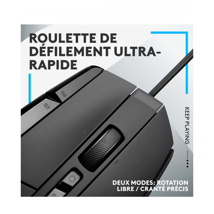 Logitech G G502X Noir - Souris PC - Garantie 1 ans