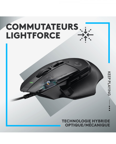 Logitech G G502X Noir - Souris PC - Garantie 1 ans
