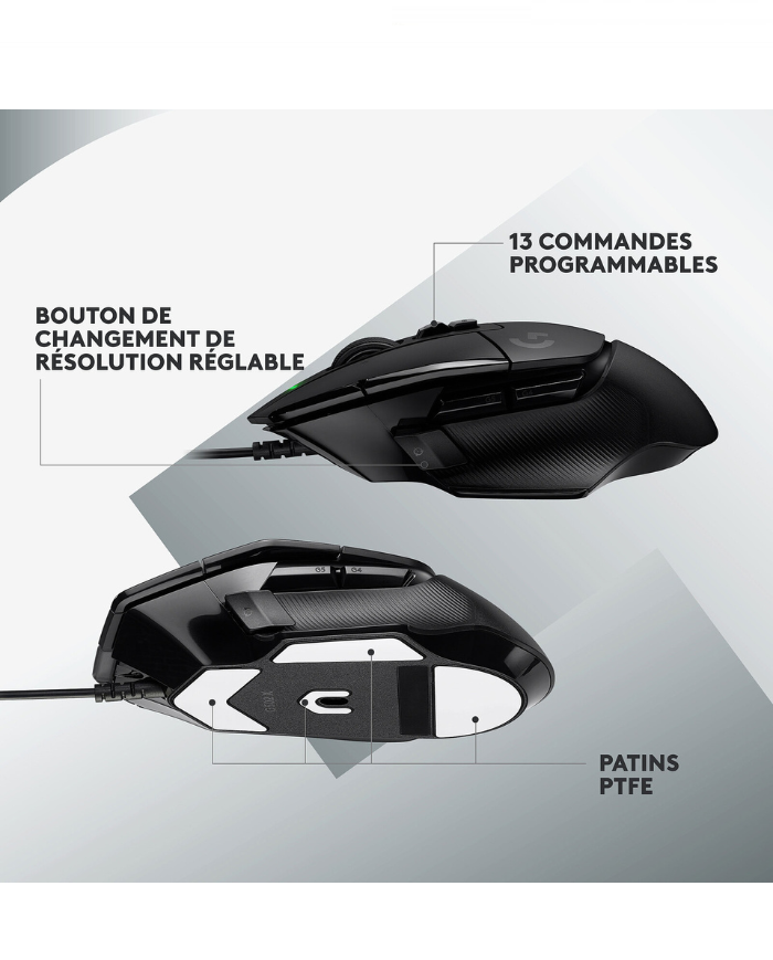 Logitech G G502X Noir - Souris PC - Garantie 1 ans