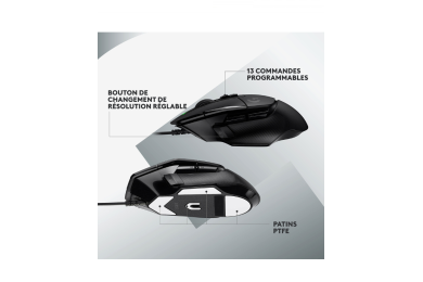 Logitech G G502X Noir - Souris PC - Garantie 1 ans