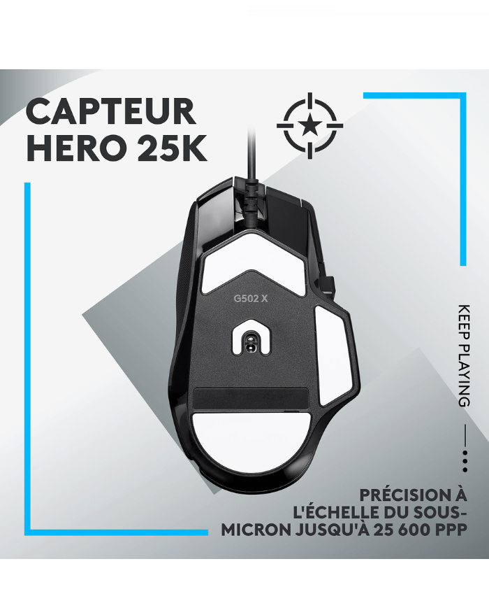 Logitech G G502X Noir - Souris PC - Garantie 1 ans