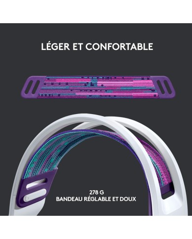 Logitech G733 Lightspeed (Blanc) - Micro-casque