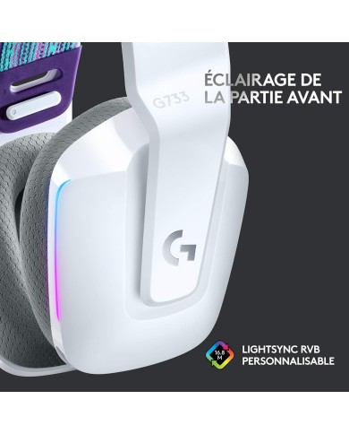 Logitech G733 Lightspeed (Blanc) - Micro-casque