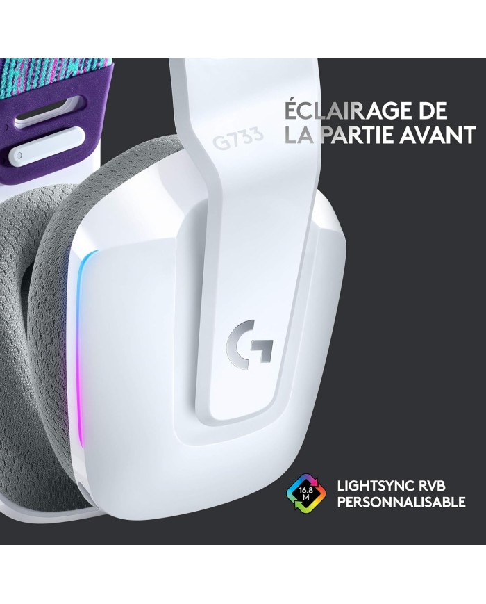 Logitech G733 Lightspeed (Blanc) - Micro-casque