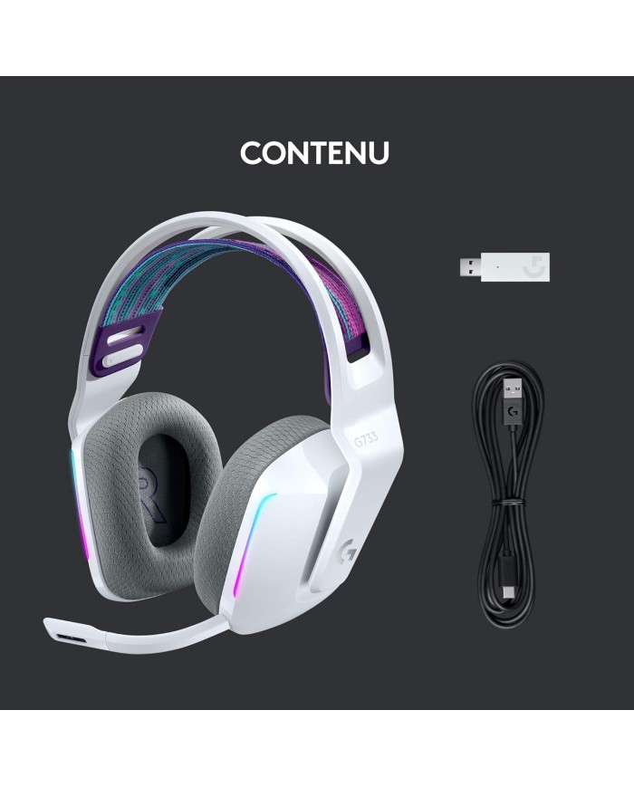 Logitech G733 Lightspeed (Blanc) - Micro-casque