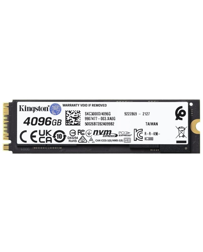Kingston KC3000 4 To PCIe 4.0 NVMe M.2 - SSD Kingston KC3000 4 To PCIe 4.0 NVMe M.2 - SSD