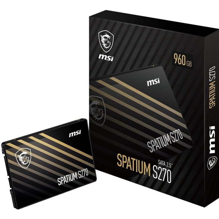 MSI SPATIUM S270 960GB SSD SATA 2.5 - Disque SSD Interne MSI SPATIUM S270 960GB SSD SATA 2.5 - Disque SSD Interne