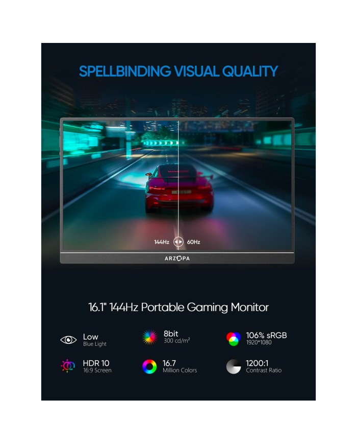 Arzopa Z1FC – Moniteur Gaming Portable 16.1”