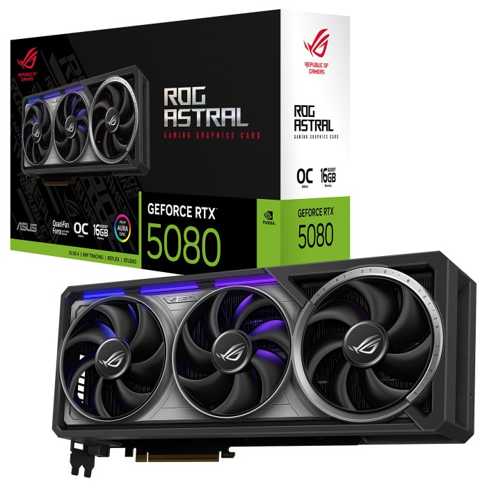 ASUS ROG Astral GeForce RTX 5080 16GB GDDR7 OC Edition - CARTE GRAPHIQUE ASUS ROG Astral GeForce RTX 5080 16GB GDDR7 OC Edition - CARTE GRAPHIQUE