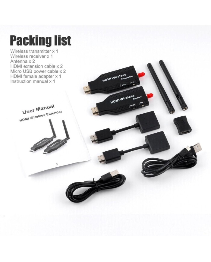Transmetteur et Récepteur HDMI Sans Fil - 50m | Full HD 1080P
