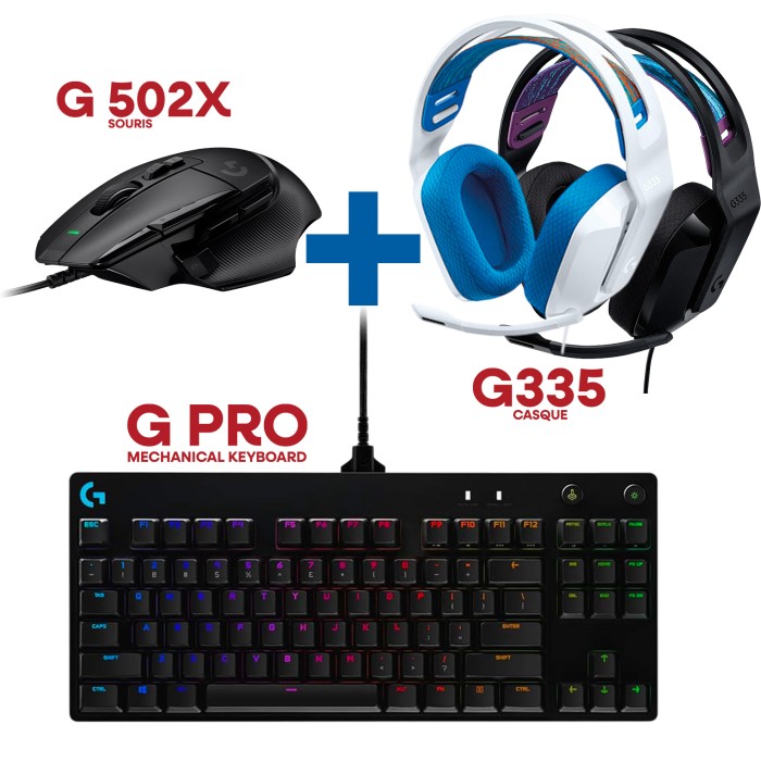 Bundle Logitech G502X + G335 + G Pro Mechanical Keyboard Bundle Logitech G502X + G335 + G Pro Mechanical Keyboard