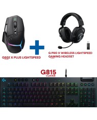 Bundle Logitech G502 X Plus Lightspeed + G815 Carbone Tactile + G Pro X Wireless - PACK
