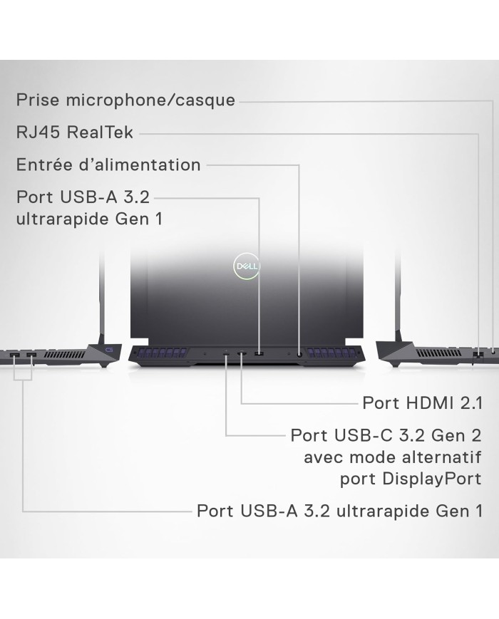 Dell G16 7630 i9, RTX 4060, 240Hz QHD+ Écran, 32Go RAM, 1To SSD, Win11 - PC PORTABLE