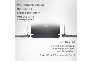 Dell G16 7630 i9, RTX 4060, 240Hz QHD+ Écran, 32Go RAM, 1To SSD, Win11 - PC PORTABLE