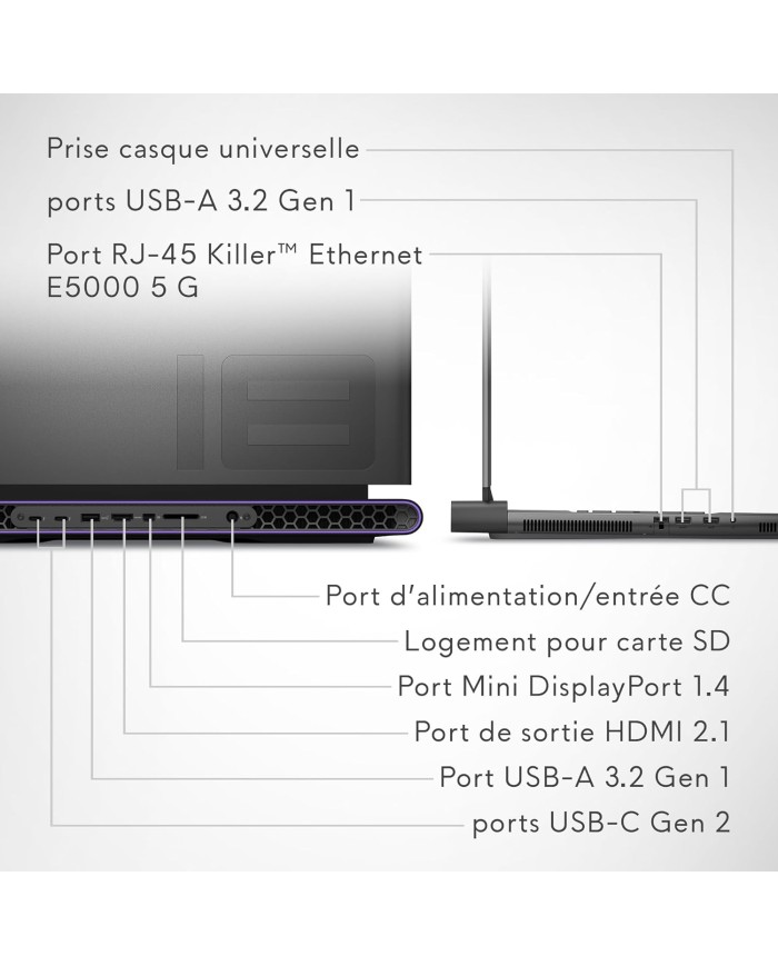 Alienware m18 R2  18" QHD+ 165 Hz|i9-14900HX | RTX 4070 | 32 Go | 1 To | WINDOWS 11 FAMILLE Alienware m18 R2  18" QHD+ 165 Hz|i9-14900HX | RTX 4070 | 32 Go | 1 To | WINDOWS 11 FAMILLE